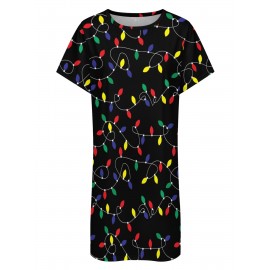 Women'S 3D Printing Christmas Snowman Golden Fireworks Print Sleeveless Dress | Peplum Style with Pockets, Bandeau Collar, Perfect for All Seasons