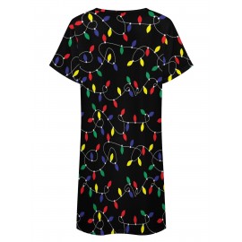 Women'S 3D Printing Christmas Snowman Golden Fireworks Print Sleeveless Dress | Peplum Style with Pockets, Bandeau Collar, Perfect for All Seasons