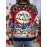 Plus Size Women'S 3D Crew Neck Sweatshirt | Loose-fitting, All-over Print Featuring Santa Claus'S Reindeer Sleigh, A Full Moon, Snow Scenes, Gingerbread Men, Perfect For The Christmas Season, Casual Style, Long Sleeve, Slight Stretch Fabric
