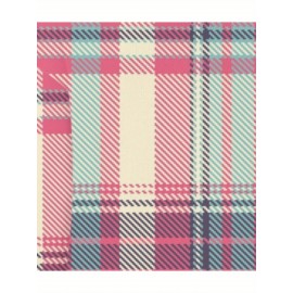 Plus Size Women's Soft Stretchy 3D Plaid Cardigan Sweater Jacket - Pink Button Front Round Neck Longline H-Line Coat with Umbrella Hem, All-Season Cozy Outerwear for Casual & Semi-Formal Wear, Machine Washable