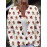 Women's Plus Size Gingerbread Men & Bows Cardigan Sweater - Cozy Stretchy Button-Front Closure, Long Sleeve Winter Sweaters with Gingerbread Print, Christmas Party Outfits, Casual to Semi-Formal Wear, Loose Fit Round Neck
