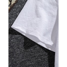 Women'S Plus Size Opa Claus Christmas Greek-Themed Santa Hat & Tree Graphic T-Shirt - Short Sleeve Casual Round Neck Holiday Party Top with Greek Lettering, All-Season Fit for Greek Orthodox Christmas Celebrations & Casual Attire - Festive Red & Gre