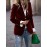 Women's Elegant Slim-Fit for all-over button front closure Blazer - Solid Color T-Shaped Tailored Jacket, Fall Winter Spring Formal & professional Wear, Hand Wash/Dry Clean, Non-Stretch Luxury Outerwear