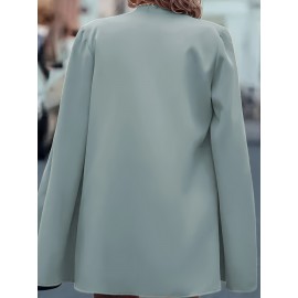 [Versatile Blazer] Elegant Women's Cape Sleeve Blazer Jacket | Solid Color H-Silhouette Open Front Design, Versatile All-Season Casual to Professional Outerwear | Quality Fabric, Minimalist Style, Dry Clean Only