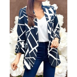 Women's Lightweight Blazer Suit Jacket - Short Office Blazer with Open Front & Single-Breasted, Loose Fit Long Sleeve Coat for Professional Work Attire, Blazer Suit (Machine Washable, All-Season) - OL Suit Essential for Spring/Fall