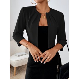 Women'S Stylish Pleated Collar Blazer