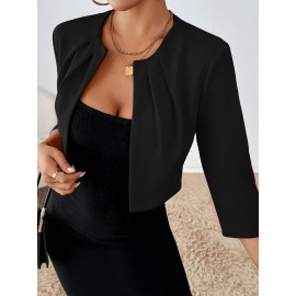Women'S Stylish Pleated Collar Blazer