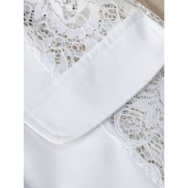 Women'S Lightweight Blazer - Elegant H-Silhouette Office Jacket, Non-Stretch Fabric, Three-Quarter Sleeve Blazer for Women, Professional & Casual Outfits (Spring/Fall/Summer) - Easy-Care Business Coat, Spring Summer Wear, Lace Trim Detailing, Fall Wardrobe, Breathable Material, Working Women