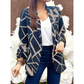 Women's Lightweight Blazer Suit Jacket - Short Office Blazer with Open Front & Single-Breasted, Loose Fit Long Sleeve Coat for Professional Work Attire, Blazer Suit (Machine Washable, All-Season) - OL Suit Essential for Spring/Fall